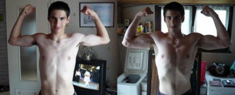Avant-après en musculation de Raphael