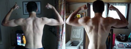 Avant-après en musculation de Raphael