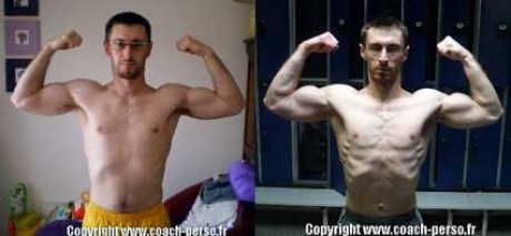 Avant-après en musculation de Stéphane