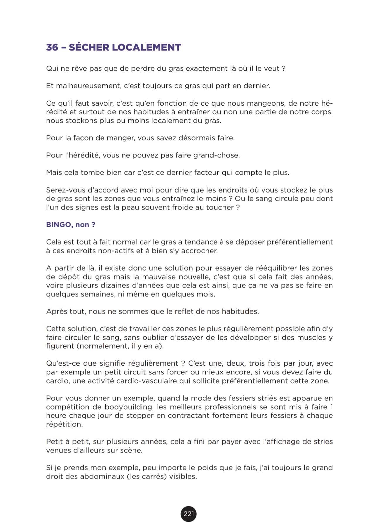 Perte de la graisse localement